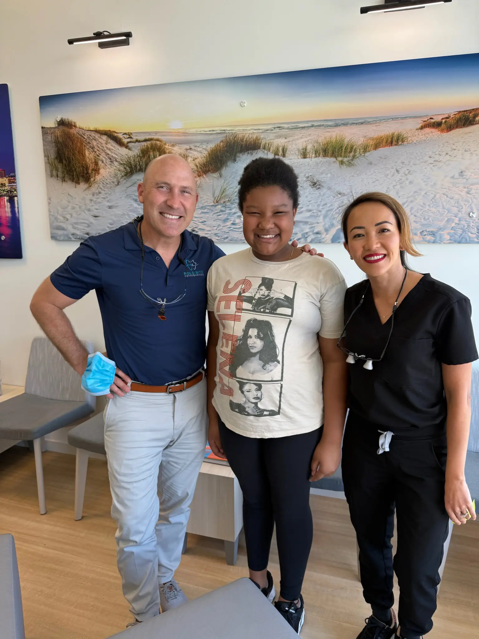 A patient after undergoing braces treatment in Jacksonville at Bold Bite Orthodontics.