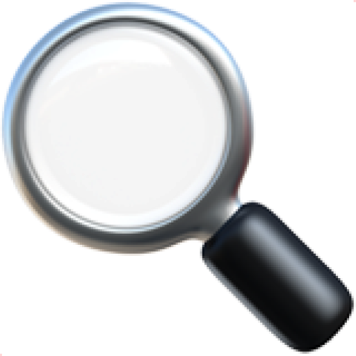 A magnifying glass icon with a black handle, shown at an angle on light gray, represents Bold Bite Orthodontics in Jacksonville, FL.